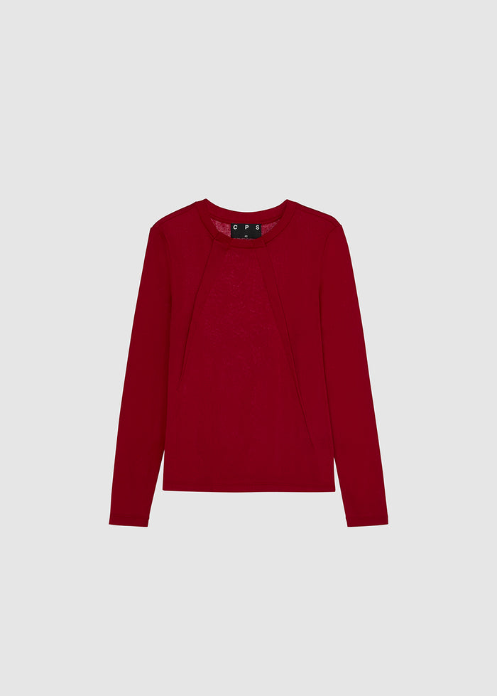 PLEATED LONG-SLEEVE TOP