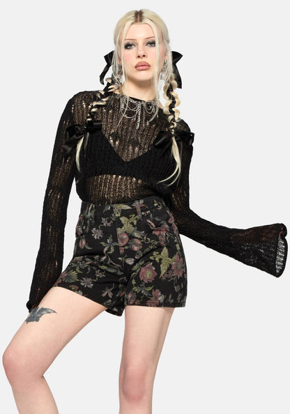 Poison Eden Print Denim Short 24" / UK 6