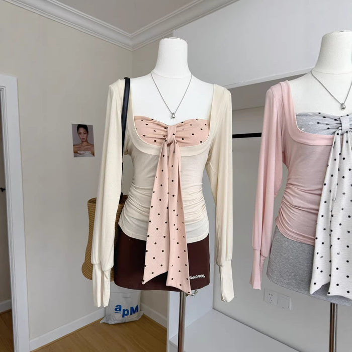 Polka Dot Darling Layered Top - Fashionnsio