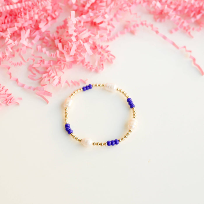 Poppi Bracelet Blue School Spirit Pearl