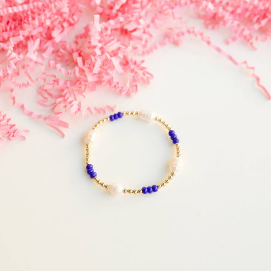 Poppi Bracelet Blue School Spirit Pearl