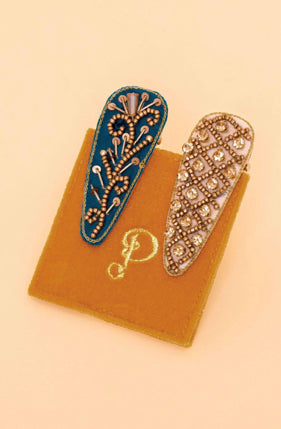 Powder Metal Hair Clips 2pk