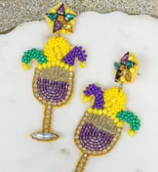 Prep Obsessed Mardi Gras Earrings