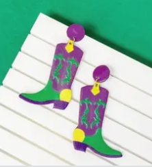 Prep Obsessed Mardi Gras Earrings