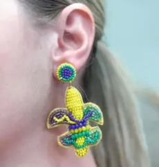 Prep Obsessed Mardi Gras Earrings