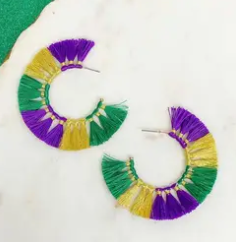 Prep Obsessed Mardi Gras Earrings
