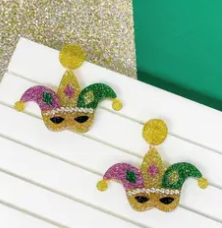 Prep Obsessed Mardi Gras Earrings