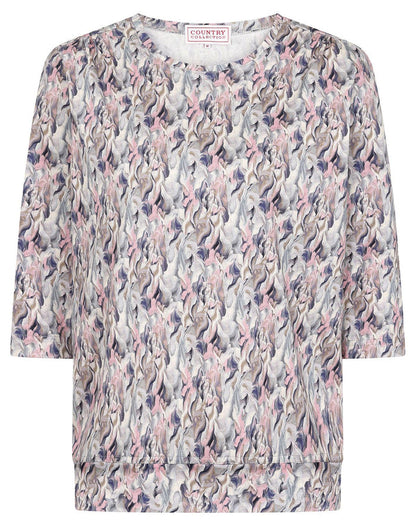 Marissa Patterned Cotton 3/4 Sleeve Blouson Top - Image 2 - The Classic Boutique