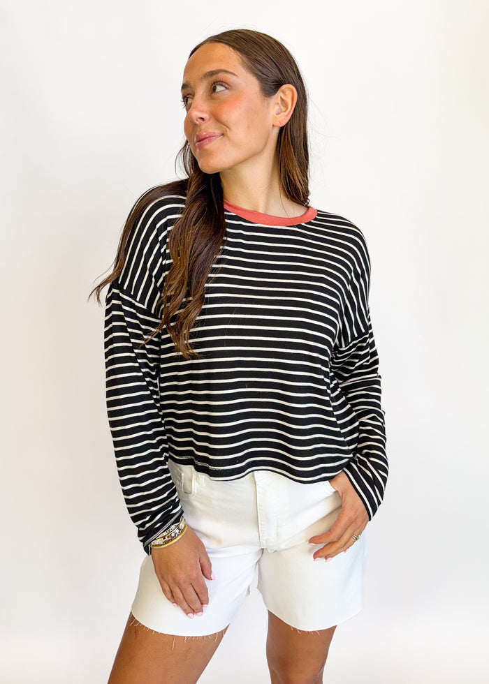 Project Social T Captain Striped Sweatshirt