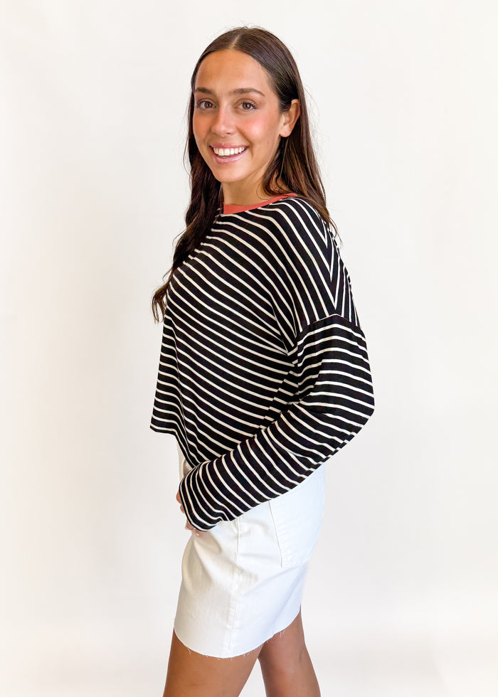 Project Social T Captain Striped Sweatshirt
