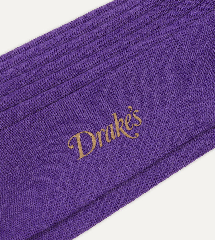 Purple Wool Mid-Calf Socks