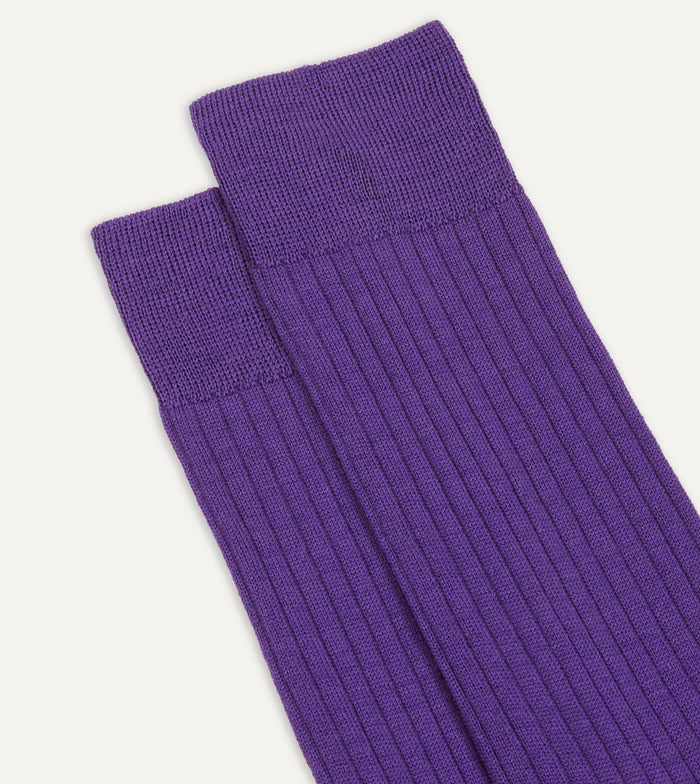 Purple Wool Mid-Calf Socks