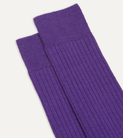 Purple Wool Mid-Calf Socks