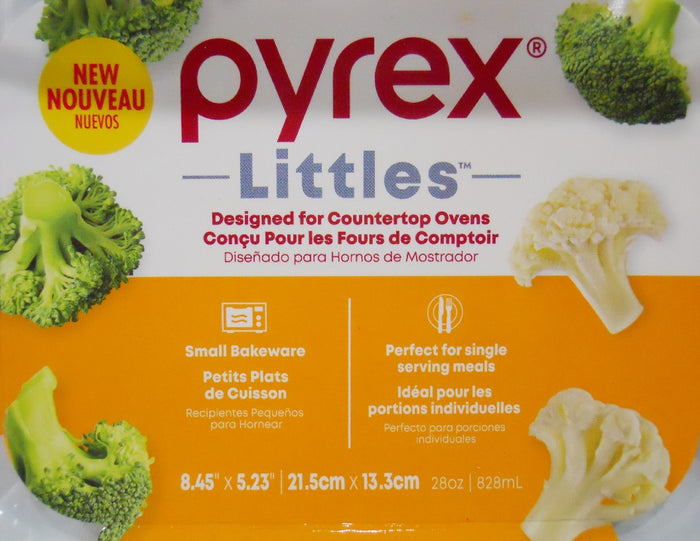 ❤️ PYREX LITTLES 28-oz Rectangular Single-Serve Glass BAKEWARE **Toaster Oven Size