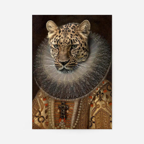 Queen Leopard Portrait Altered Art Print