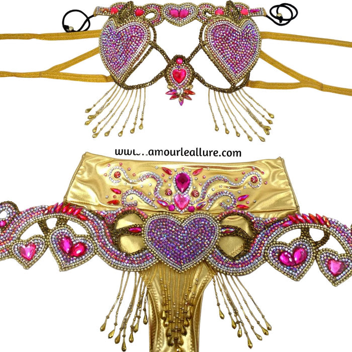 Queen of Hearts Cupid Samba Carnival Top Belt Crown and High Waisted Bottom