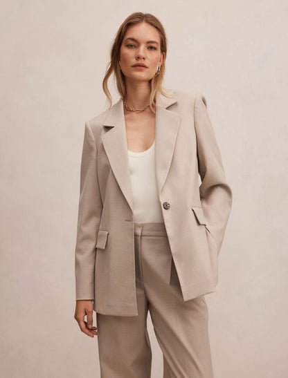 Rachel Relaxed Twill Blazer Forever New