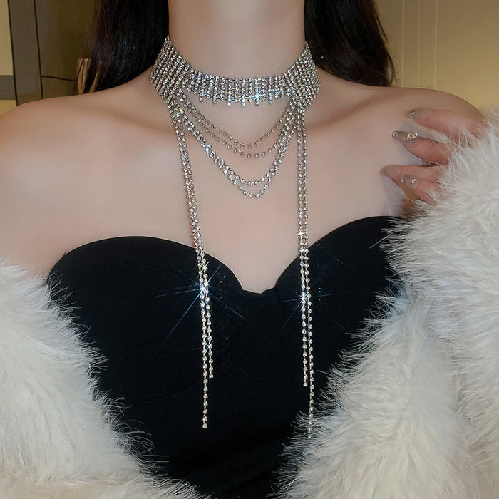 Rain Chandelier Diamond Necklace - Fashionnsio