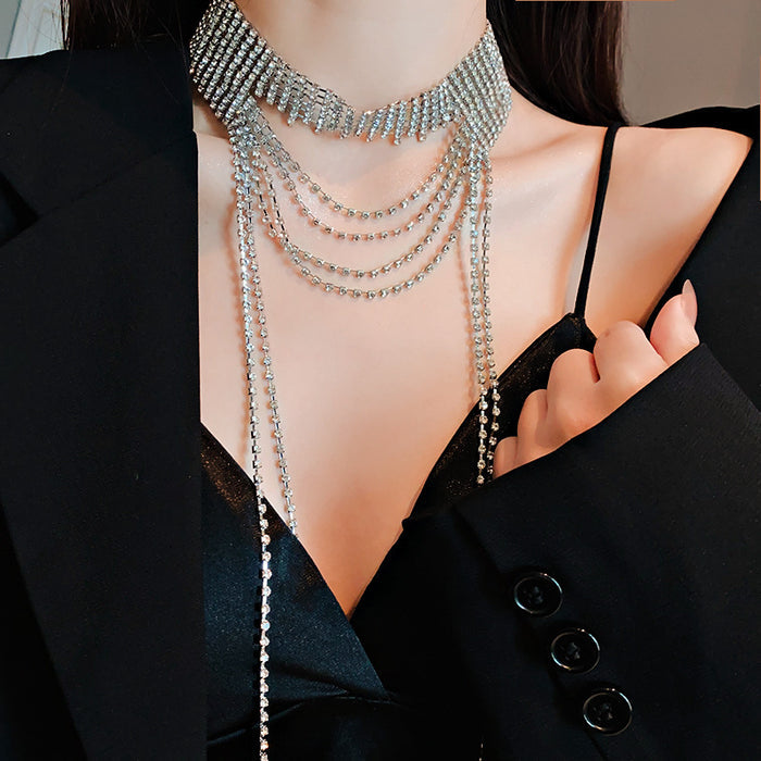 Rain Chandelier Diamond Necklace - Fashionnsio