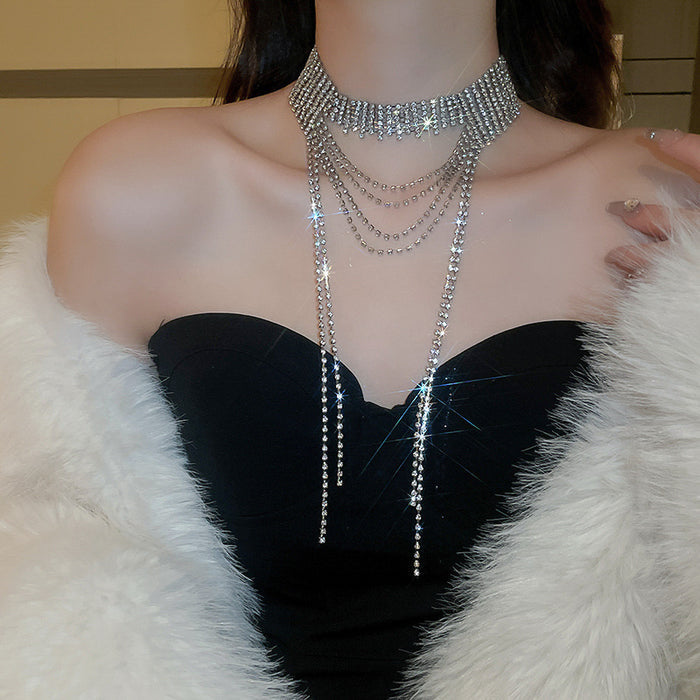 Rain Chandelier Diamond Necklace - Fashionnsio