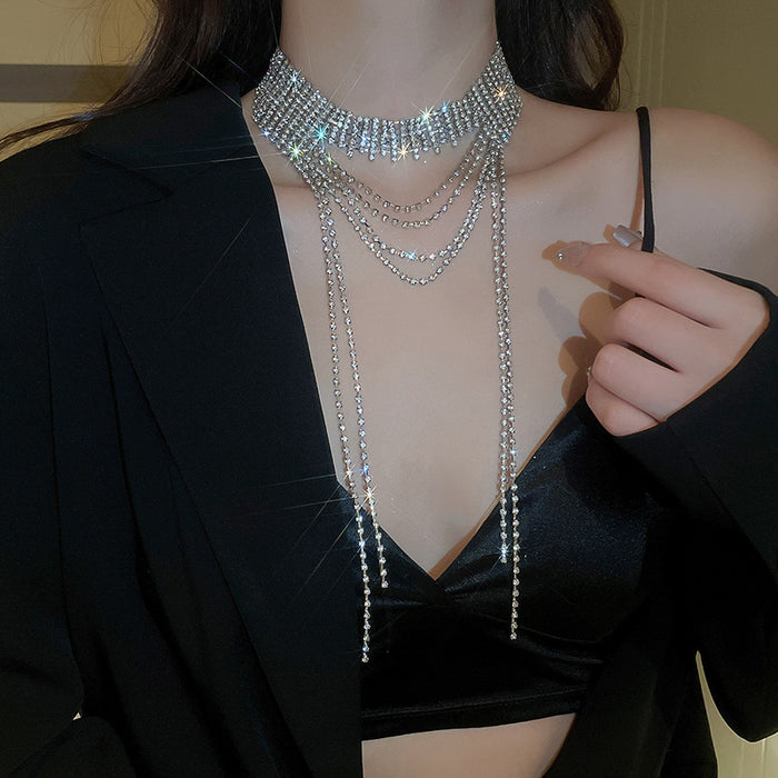 Rain Chandelier Diamond Necklace - Fashionnsio
