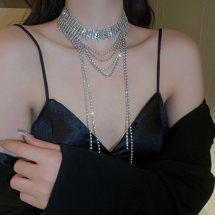 Rain Chandelier Diamond Necklace - Fashionnsio