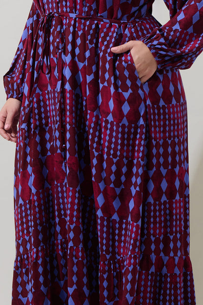 Ramsay Abstract Larrie Button Down Maxi Dress Curve