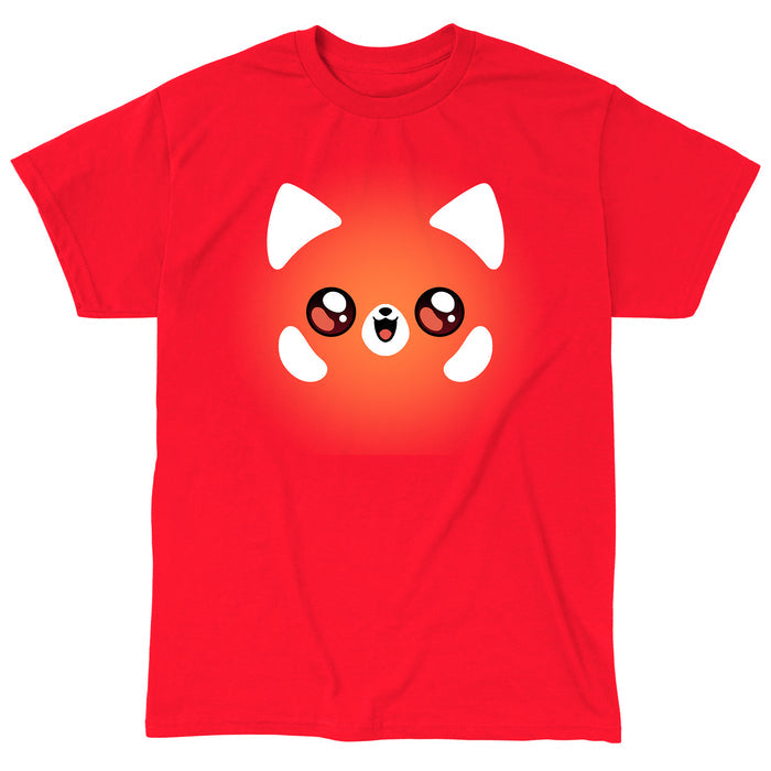 Classic Cotton T-shirt_TeeTurtle Red Panda  T-Shirt red apparel featuring a kawaii panda face.