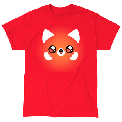 Classic Cotton T-shirt_TeeTurtle Red Panda  T-Shirt red apparel featuring a kawaii panda face.