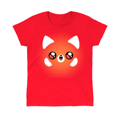 Classic Cotton T-shirt_TeeTurtle Red Panda  T-Shirt red apparel featuring a kawaii panda face.