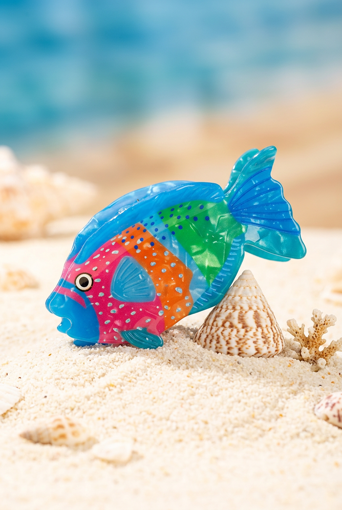 Reel It In Jumbo Vibrant Fish Hair Claws-F-Cute-Trendy-Shop-Womens-Boutique-Clothing-Store
