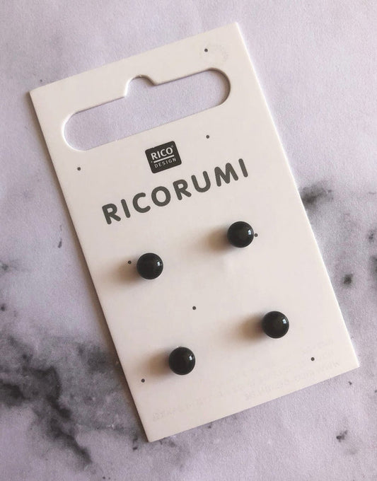 Rico Knitting Needles & Accessories Ricorumi Black Button Eyes 5mm 405127146404 405127146404