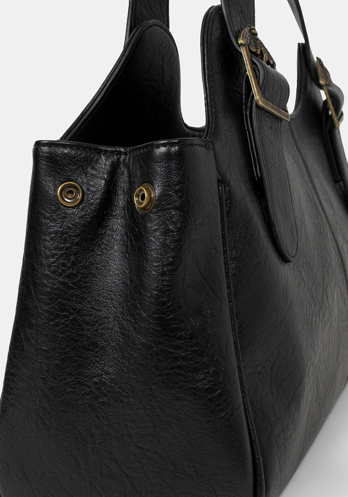 Rosamoth Buckle Shoulder Bag - Black