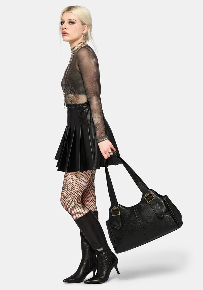 Rosamoth Buckle Shoulder Bag - Black