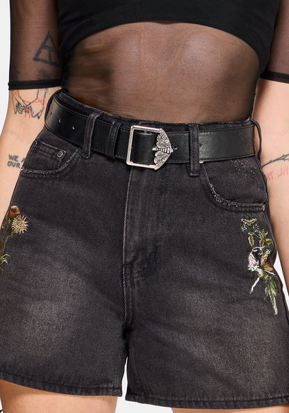 Rosamoth Debossed Buckle Belt - Silver