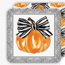 Pumpkin w Bk/Wht Bow