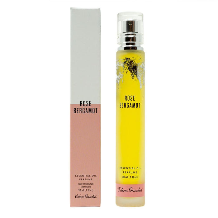 Rose Bergamot Natural Perfume by Edens Garden with its package