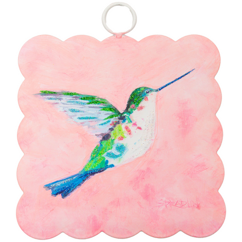 Round Top Print Mini Hummingbird Pink Scallop