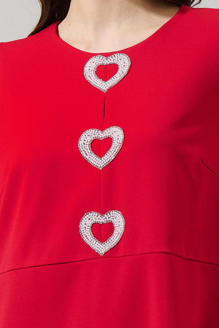Ruby Heart Shift Mini Dress