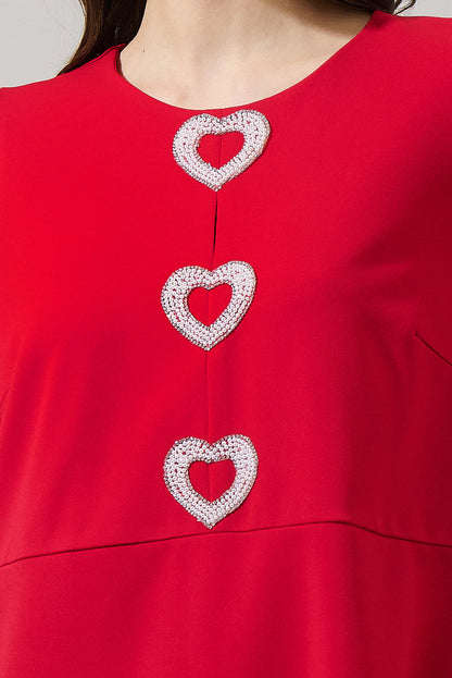 Ruby Heart Shift Mini Dress