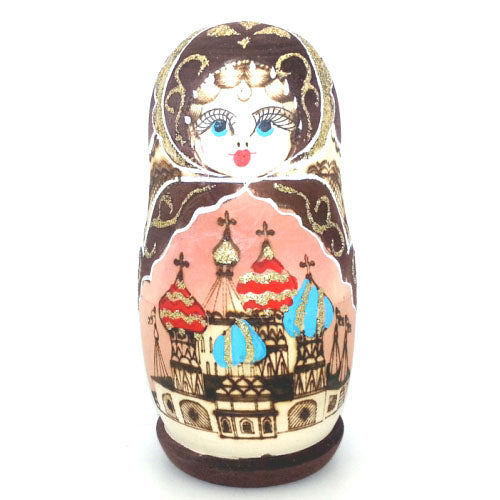 Russian Church in Gold Nesting Doll 6" Tall