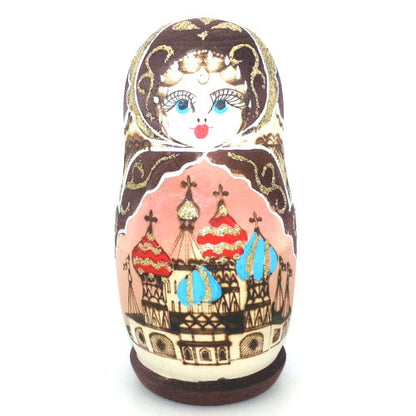Russian Church in Gold Nesting Doll 6" Tall