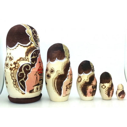 Russian Church in Gold Nesting Doll 6" Tall