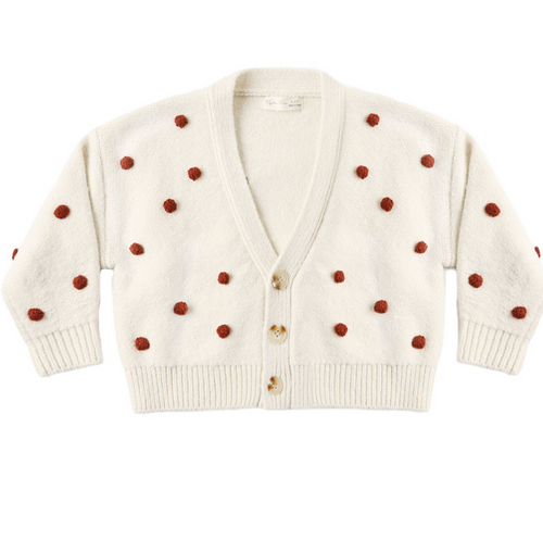 Rylee + Cru Boxy Crop Cardigan in Ruby Bobble