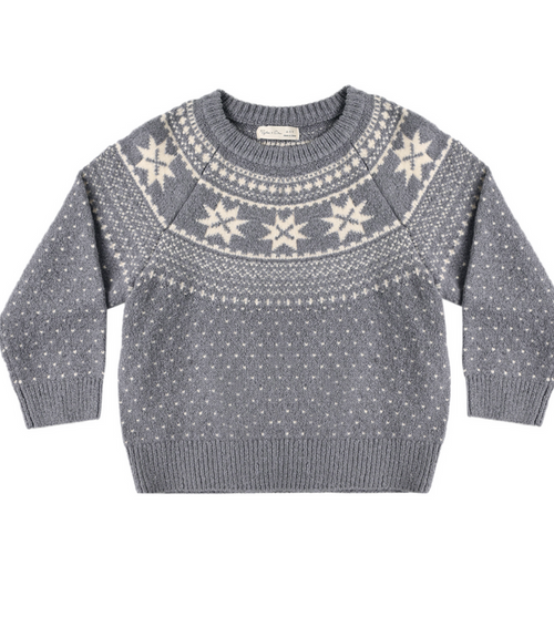 Rylee + Cru Fair Isle Sweater in Slate