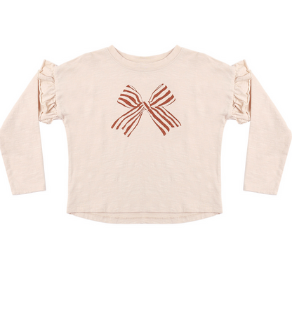 Rylee + Cru Ruffle Long Sleeve Tee in Bow