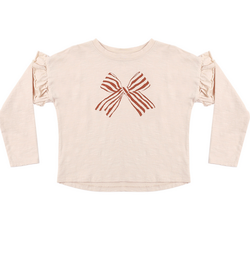 Rylee + Cru Ruffle Long Sleeve Tee in Bow