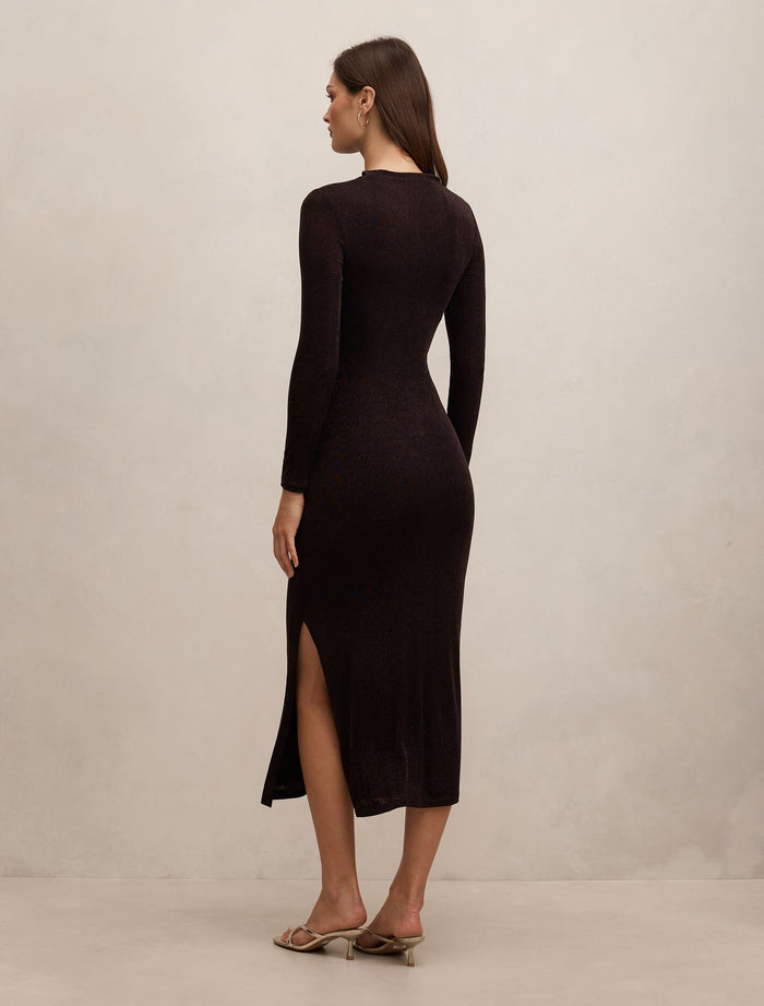 Sammy Glitter Long Sleeve Bodycon Dress Forever New