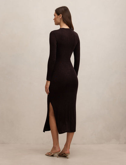 Sammy Glitter Long Sleeve Bodycon Dress Forever New
