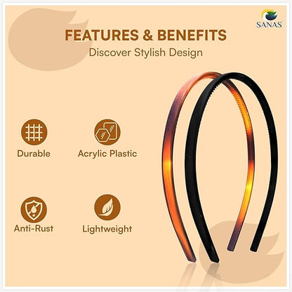 SANAS 12PCS Plastic Headband Set